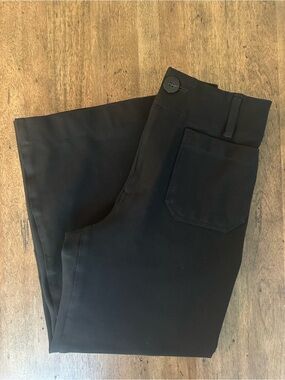 Anthropologie Maeve Women’s Black The Colette Cropped Wide Leg Pant Size 2